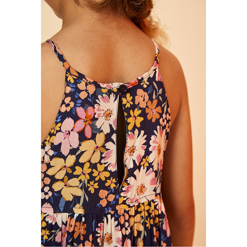 Lange jurk in voile met bloemenprint voor meisjes 