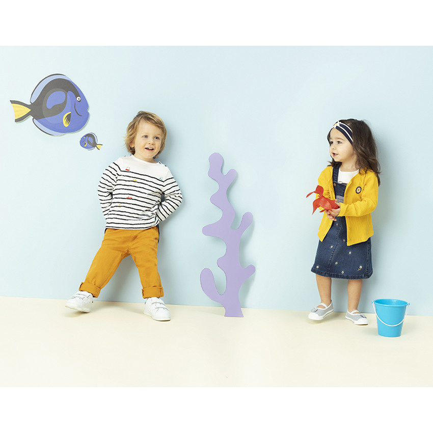 Bandeau à rayures avec fleur en crochet pour bébé fille 