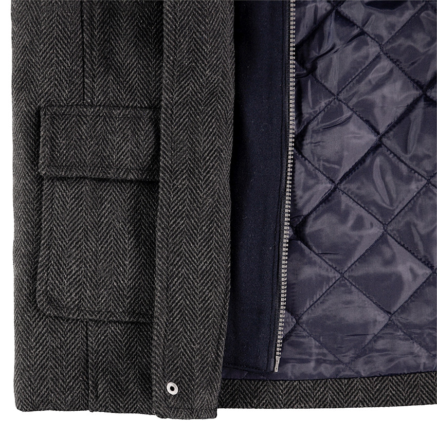 Junior - Mantel in duffelcoatstijl van wol met kap 