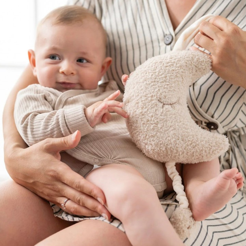 Muzikale knuffel - Maan Teddy - Beige - 25 cm 