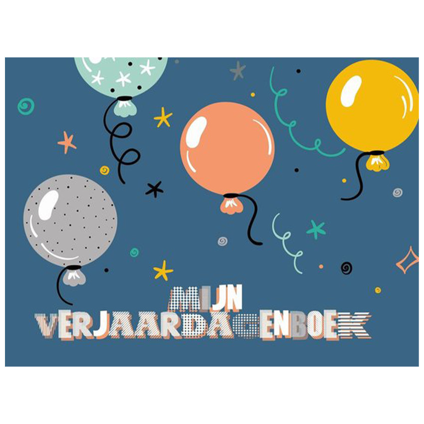 Livre d'anniversaire "Texte Néerlandais" Bleu Indigo 