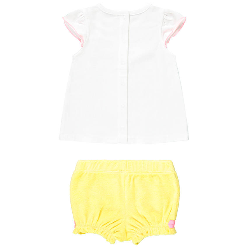 Ensemble t-shirt + short en éponge pour bébé fille 