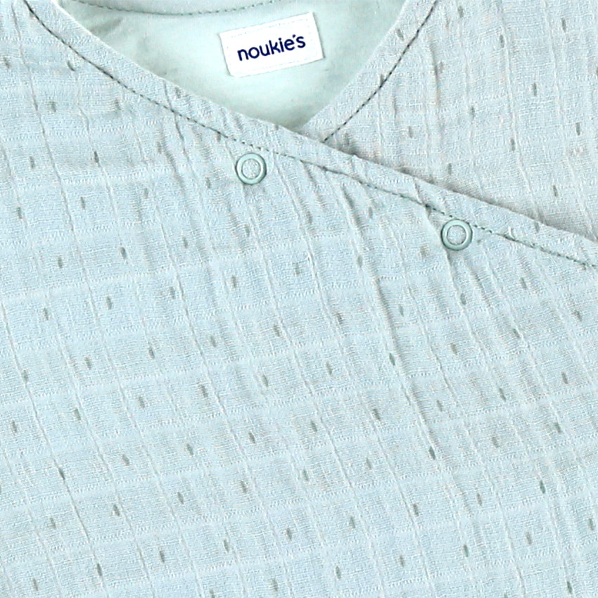 Gigoteuse sans manches en mousseline de coton 70 cm - Sauge 