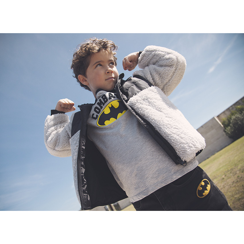 Gilet bi-matière à capuche pour enfant garçon 