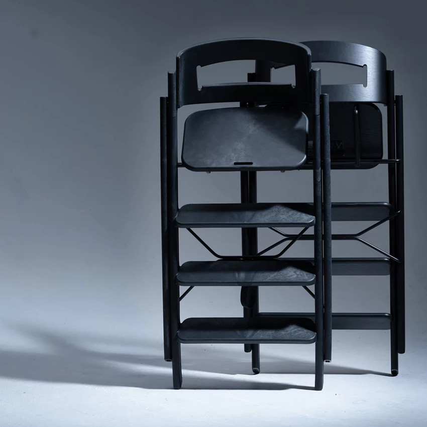 Chaise Haute Kaos Klapp Set Complet Plastic recyclé évolutive Charcoal Black 