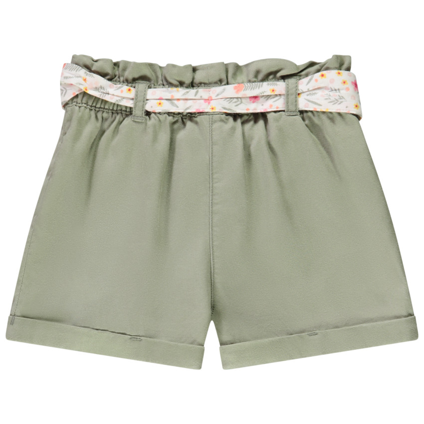 Short léger avec ceinture imprimé fleurs pour bébé fille 