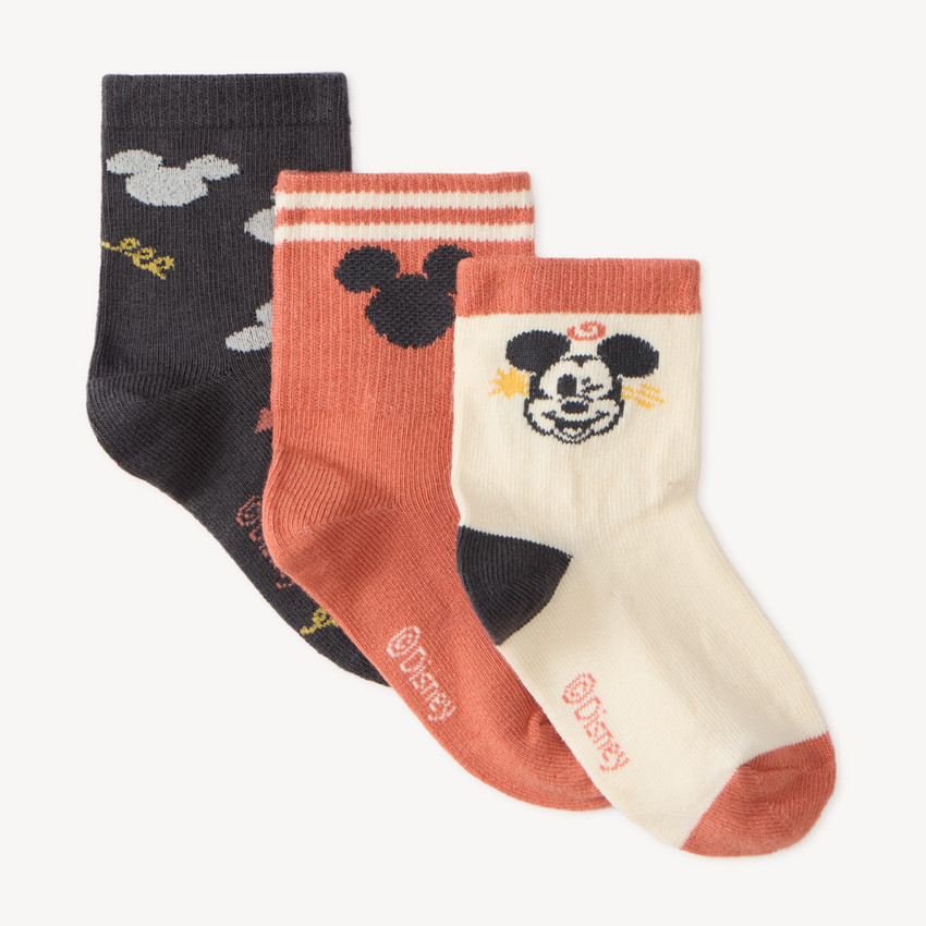 Set van 3 paar sokken voor jongens met Mickey Disney-motief 