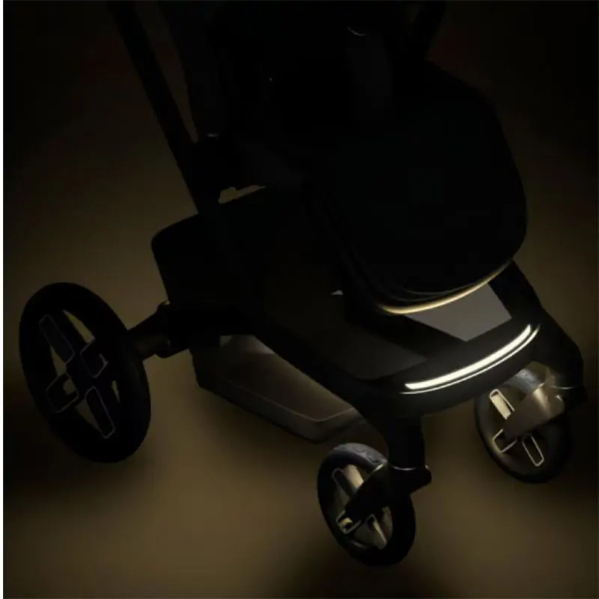 Kinderwagen Fame + Draagmand Twillic Black/ Frame Black Leather 