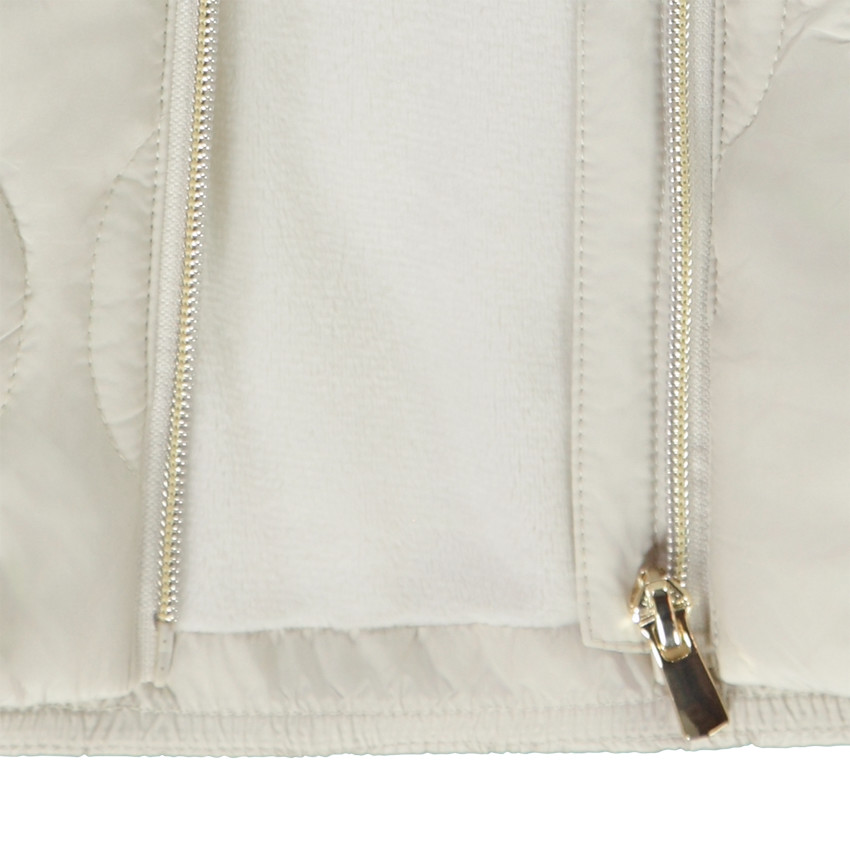 Doudoune matelassée bi-matière à capuche pour fille 