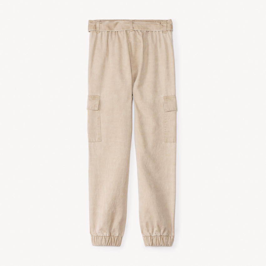 Cargo broek van twill met riem voor meisjes 