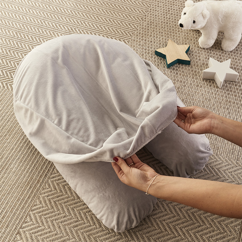 Housse de coussin de maternité - Polaire gris 