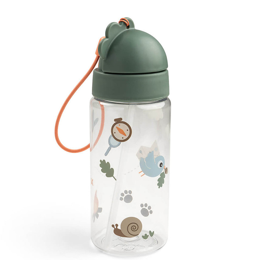 Drinkfles met rietje 350ml Trails Groen  