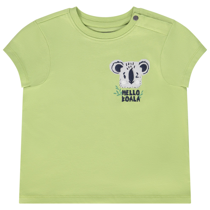 T-shirt met korte mouwen, print en borduursels van een koala voor babyjongen 