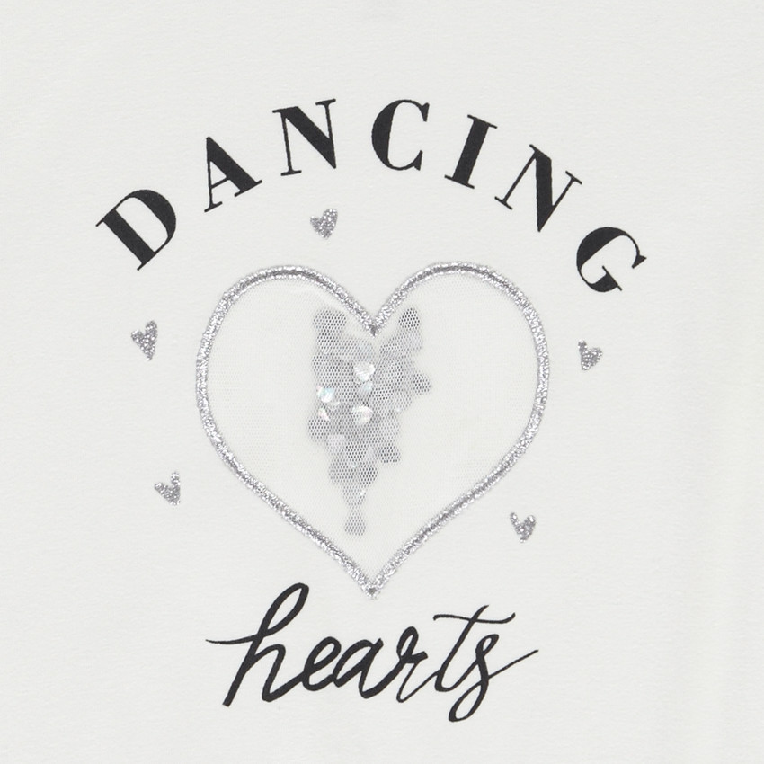 Langarm T-shirt met schoudervullingen en print voor meisjes 