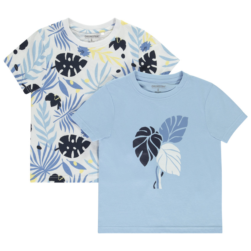 Lot de 2 t-shirts manches courtes fantaisie garçon 