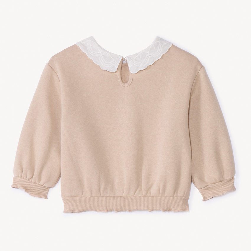 Oversized fleece sweat met kraag voor meisjesbaby's 