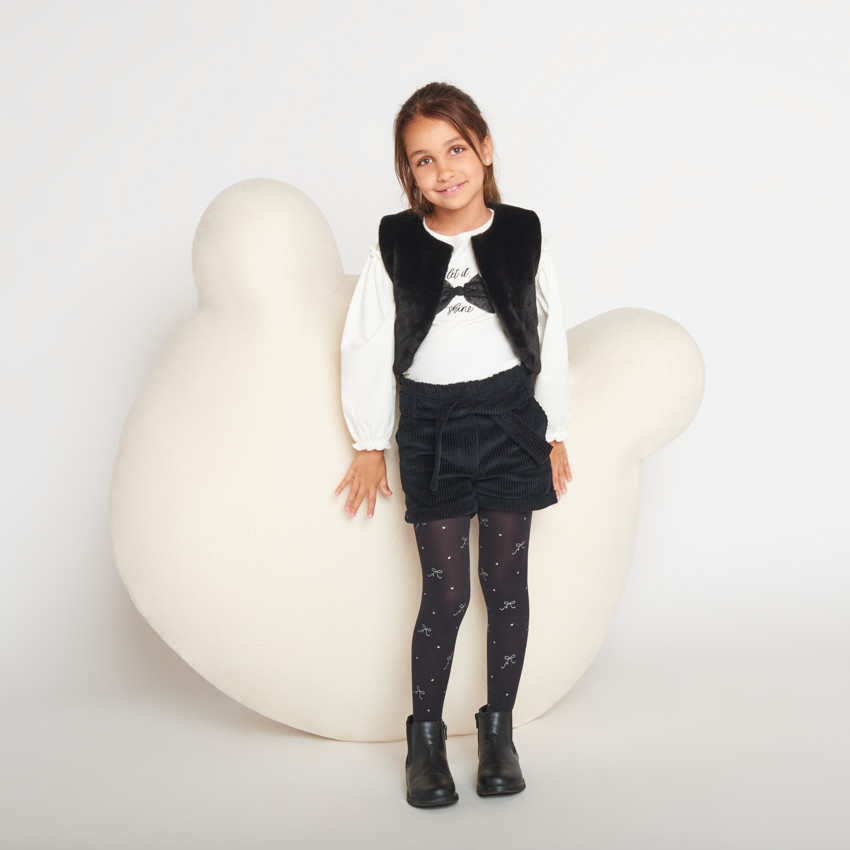 Collant fin imprimé nœuds pour fille   