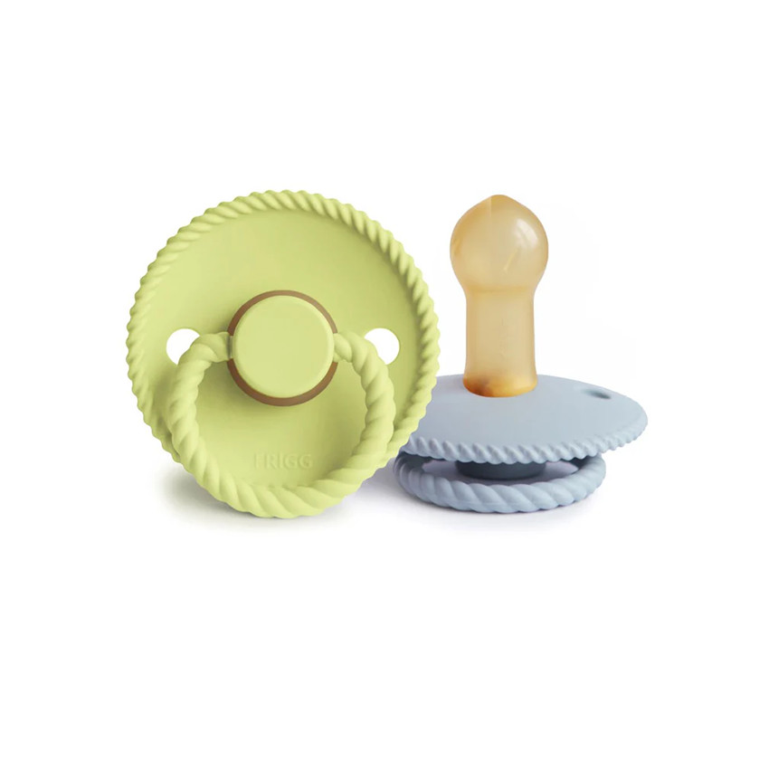 Set van 2 siliconen fopspenen 6-18M Rope Green Tea Powder Blue 