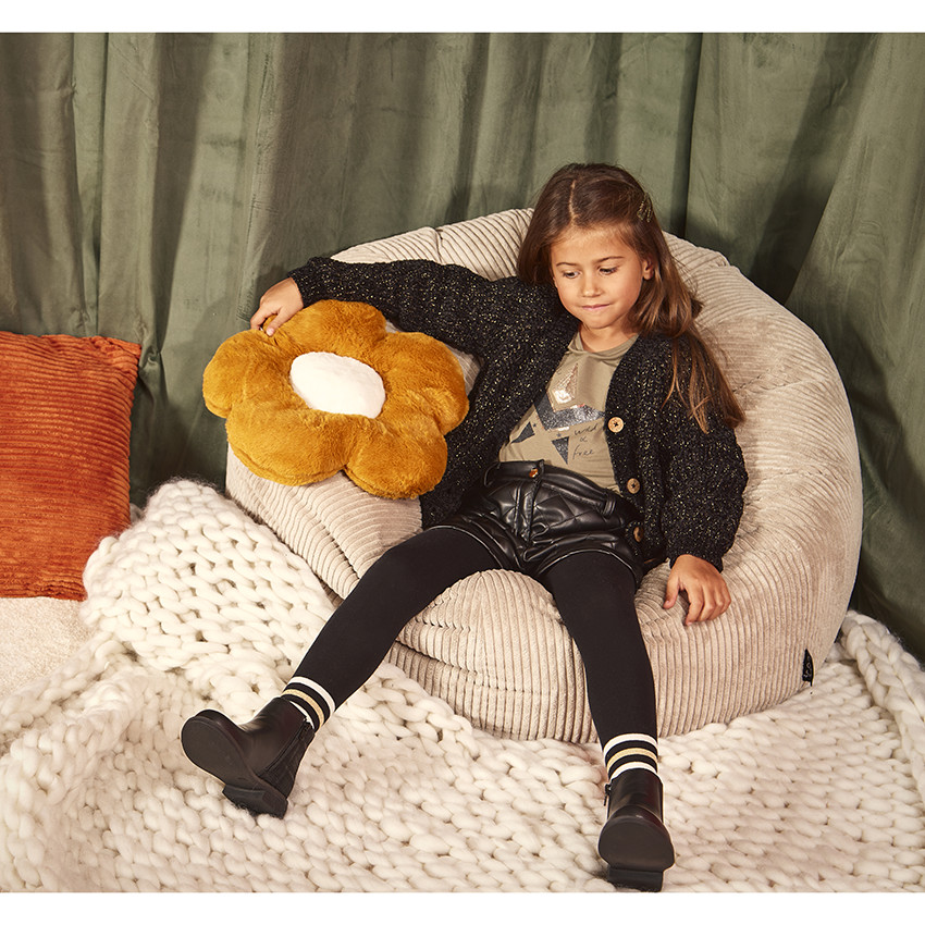 Gilet en tricot chenille avec lurex doré pour fille 