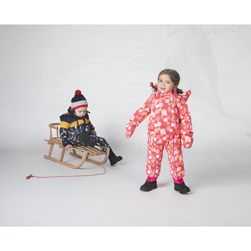 Combi-pilote de ski doublée micropolaire à motifs graphiques 