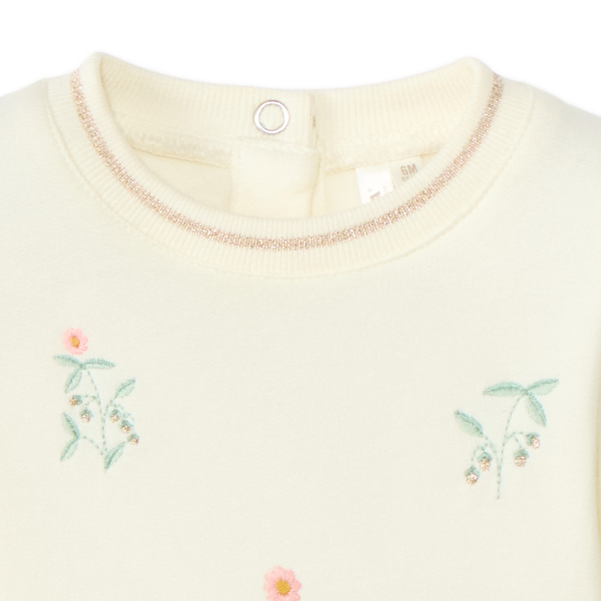 Robe manches longues effet 2 en 1 brodée pour bébé fille 