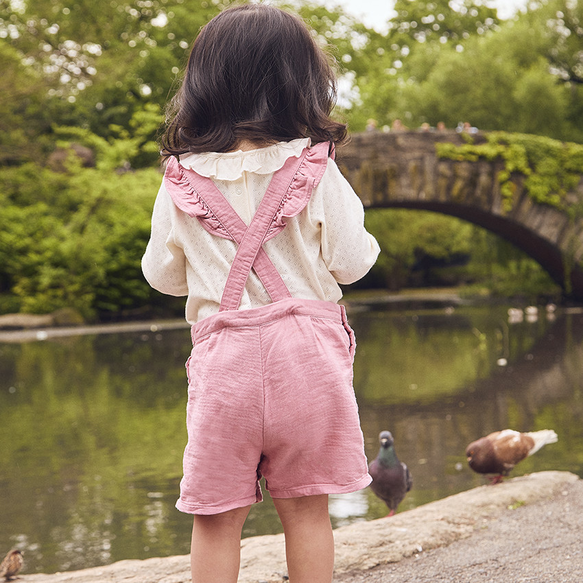 Korte salopette met ruffles voor meisjes 