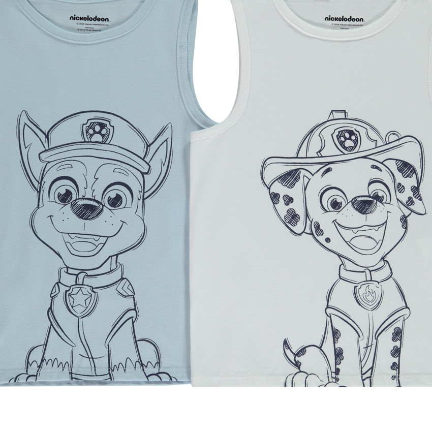 Lot de 2 maillots de corps débardeurs Pat'Patrouille pour garçon 