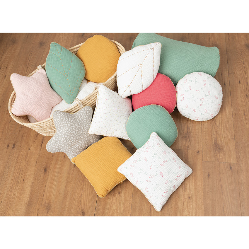 Coussin décoratif rond en tétra modulable en tour de lit ou de parc 