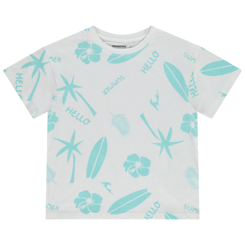 T-shirt manches courtes imprimé plage pour garçon 