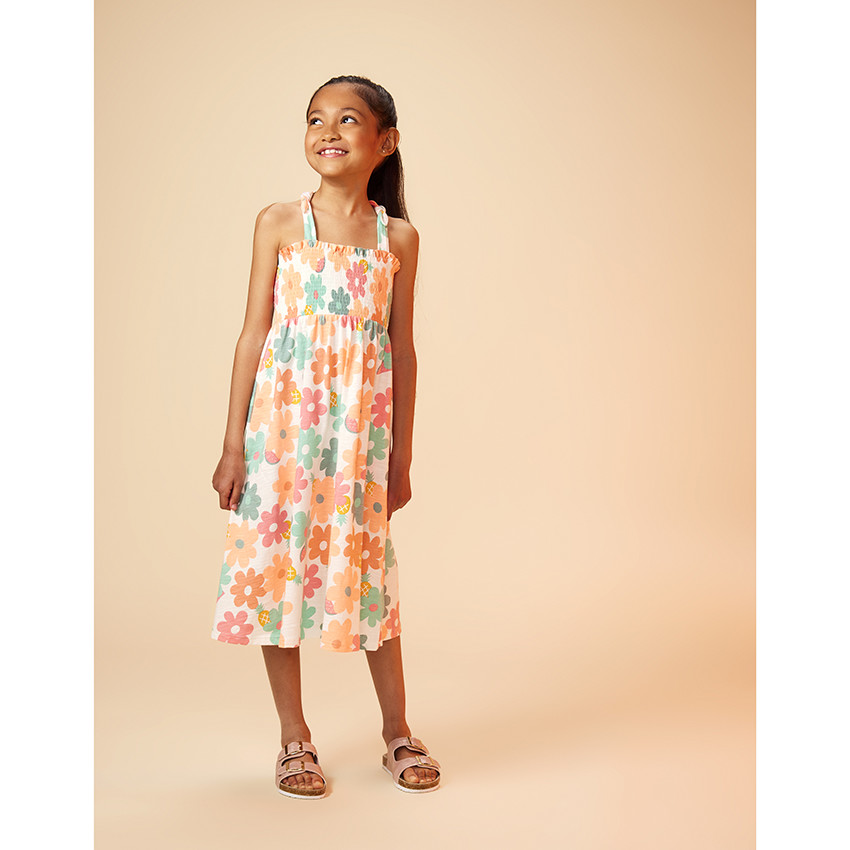 Robe en jersey imprimé fleurs pour fille 