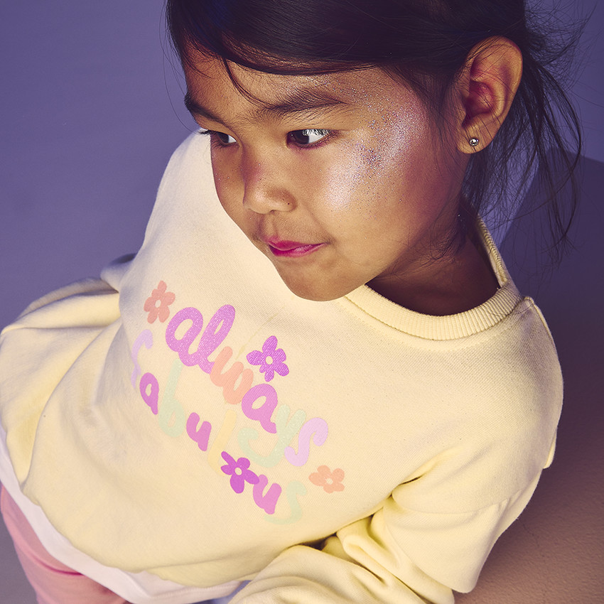 Fleece sweatshirt oversize voor meisjes 