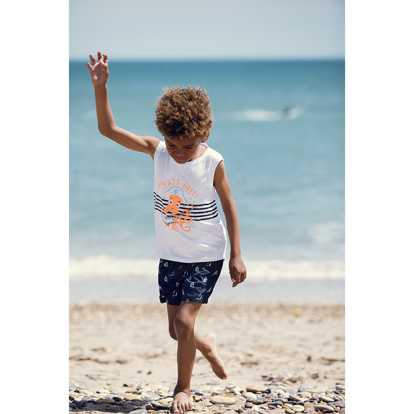 Short de bain imprimé bateaux pour enfant garçon 