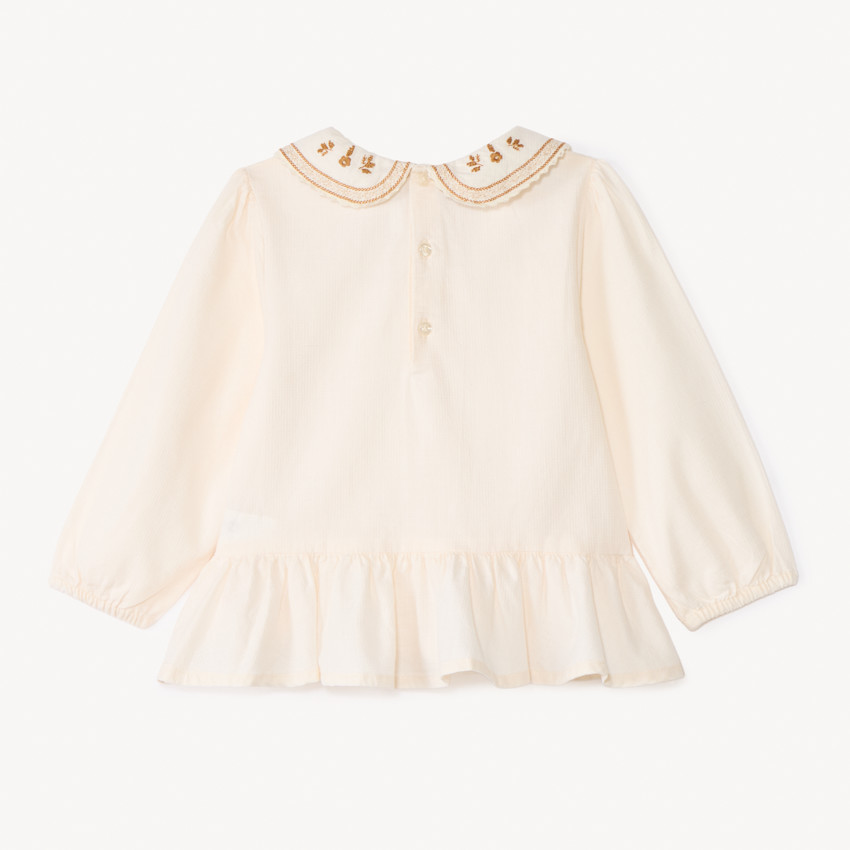 Tunique à col claudine brodé pour bébé fille 