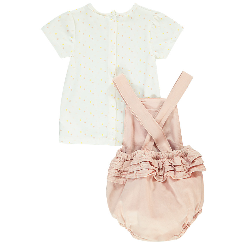 Ensemble t-shirt + salopette pour bébé fille 