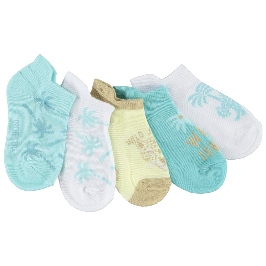 Lot de 5 paires de chaussettes courtes fantaisie pour garçon 