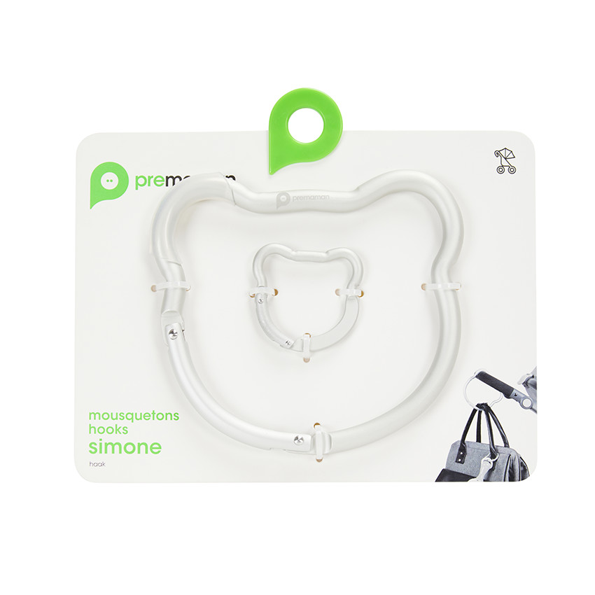 Set van 2 musketons voor kinderwagen Beer grijs 