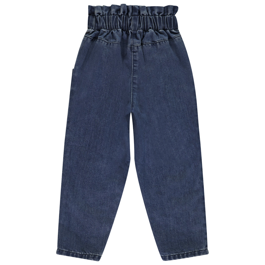 Jeans paperbag in denim met fantasie riem voor meisjes 