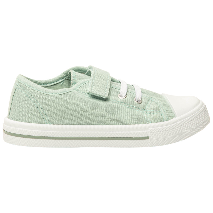 Baskets basses en toile avec lacets élastiques et velcro pour garçon 