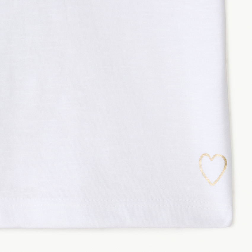 Lot de 3 t-shirts manches courtes print cœur pour fille 