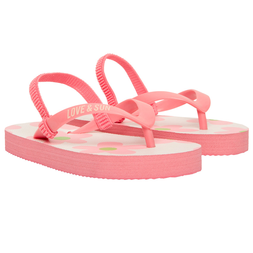 Tongs bride printée imprimé fleurs pour fille avec lanière selon l'âge 