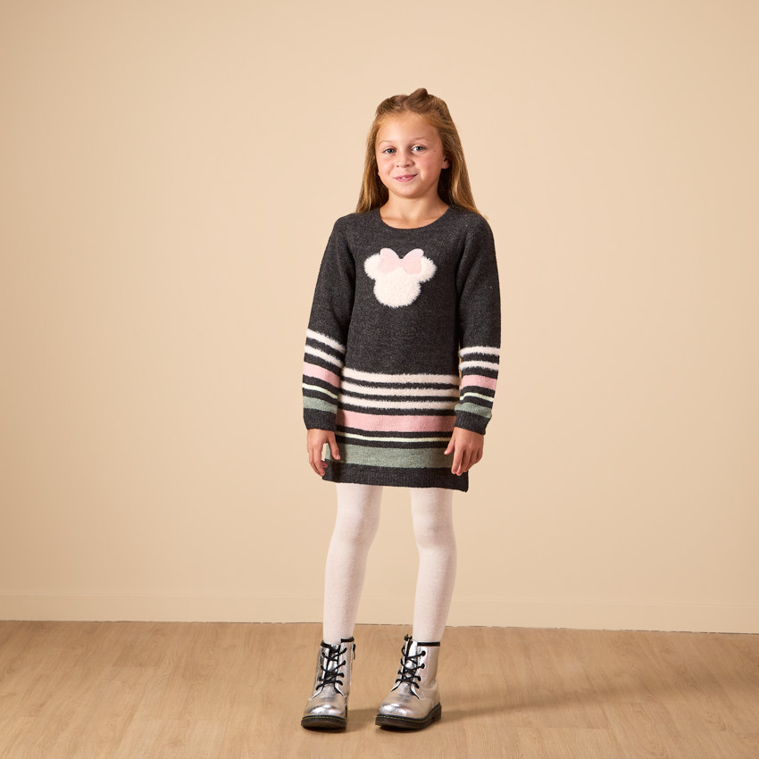 Gestreepte gebreide jurk Minnie Disney voor meisjes 