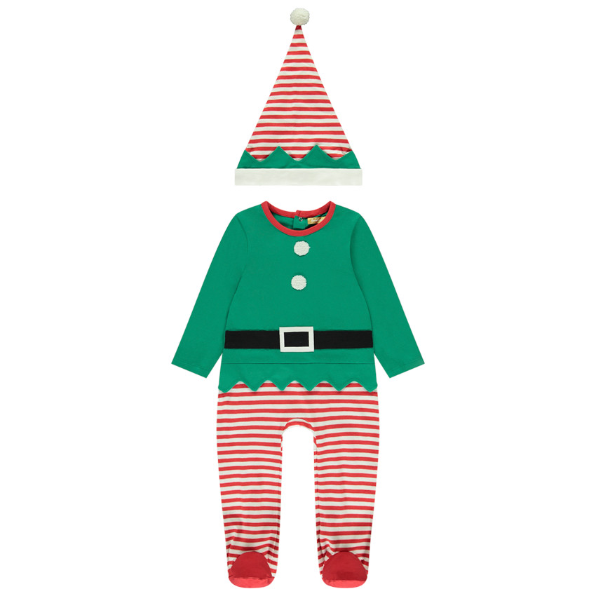 Dors-bien fantaisie lutin de Noël avec bonnet pour bébé 
