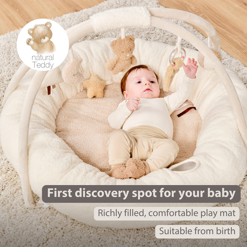 Tapis d'éveil pouf avec arches 90x90cm Teddy Bouclette 