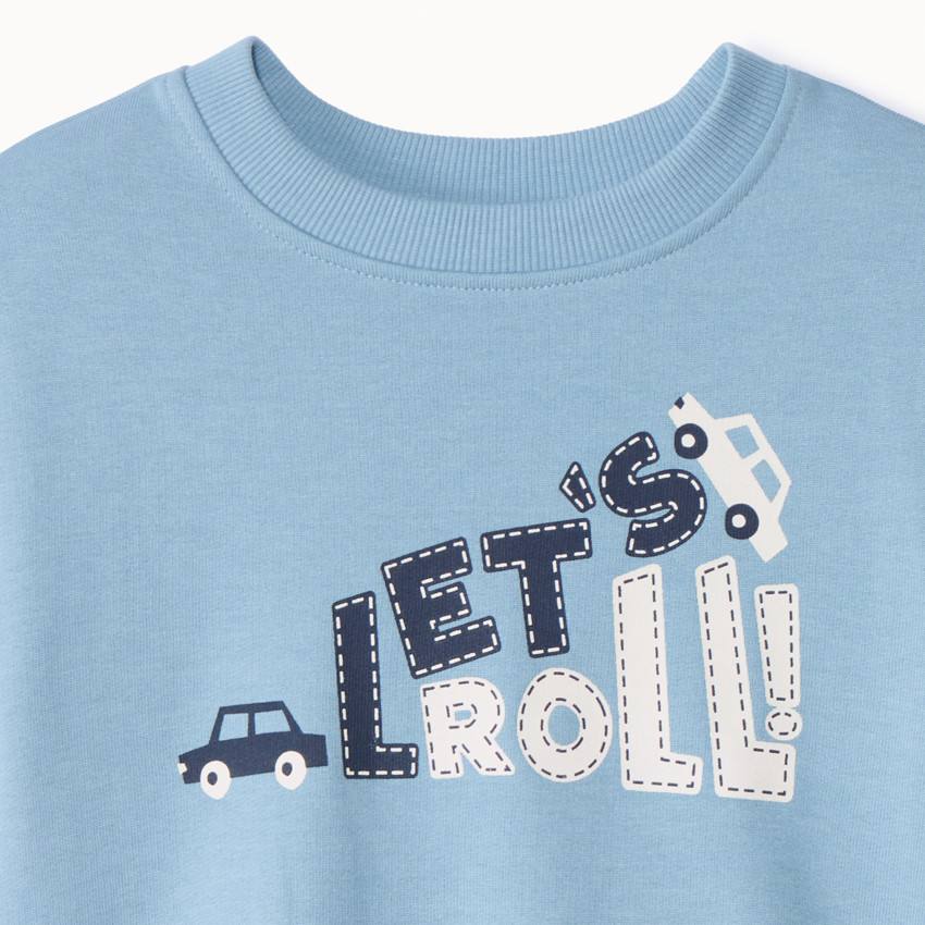 Oversized fleece sweatshirt voor babyjongens met print 