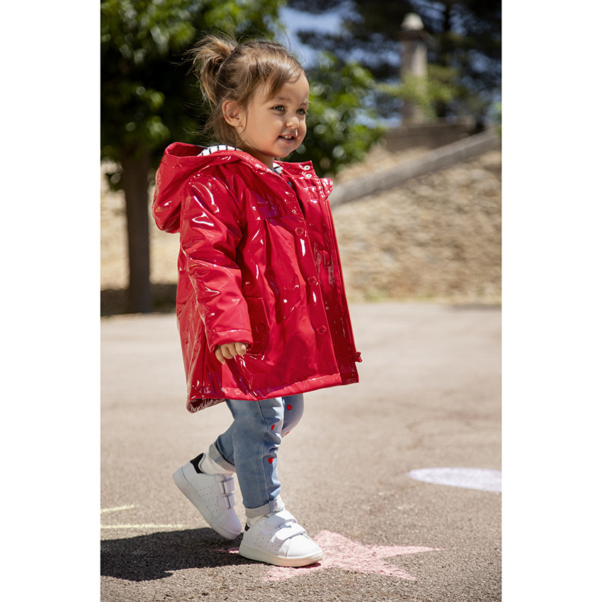 Verschoten slimfit jeans met geborduurde hartjes, voor baby meisjes 