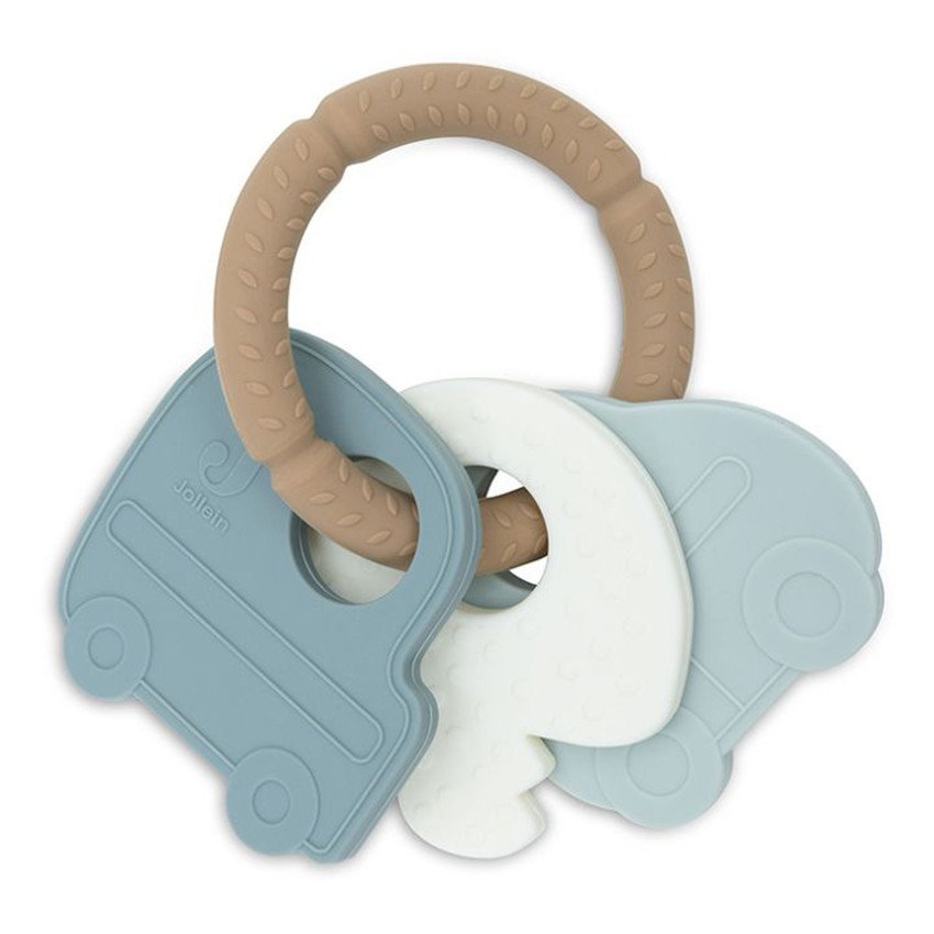 Bijtring sleutelhanger silicone On The Go Blauw 