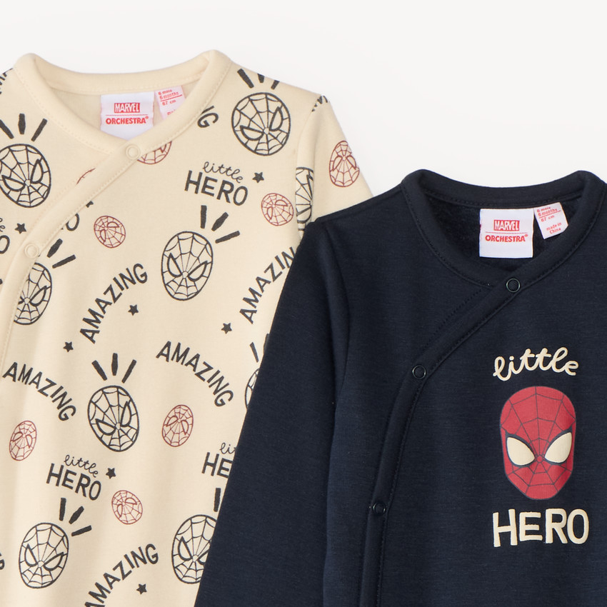 Set van 2 jongens slaapzakken in sherpa met Spider-Man Marvel motief (afwerkingen verschillen per leeftijd) 