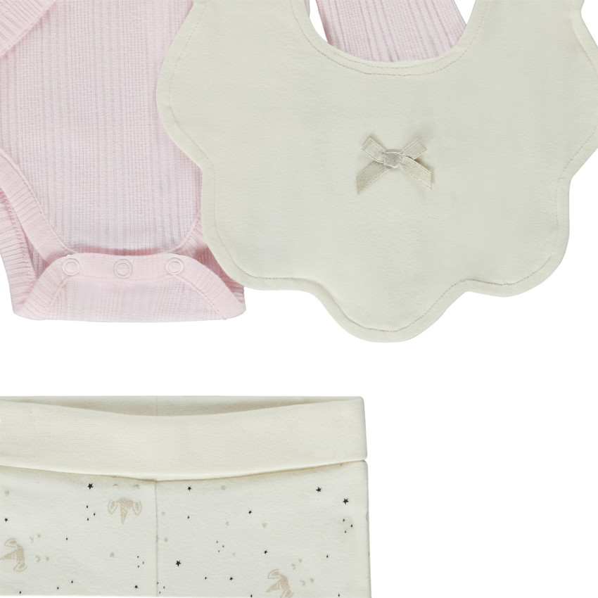 Lot de 2 ensembles 3 pièces interchangeables pour bébé fille 