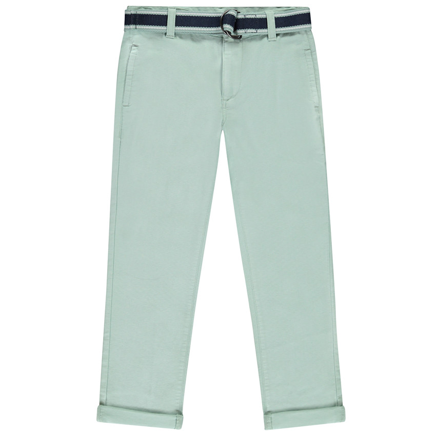 Tweekleurige chino met bicolore riem voor jongen 