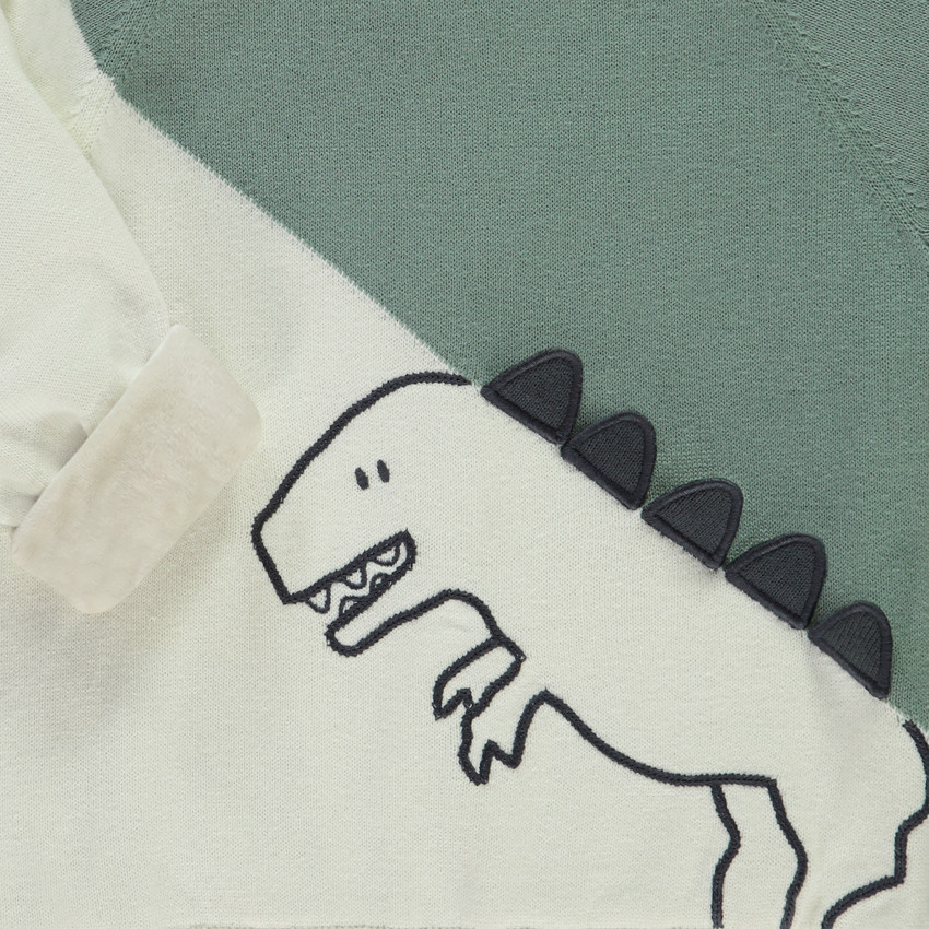 Trui met lange mouwen in fantasiegebreid voor baby jongen 